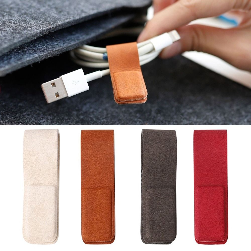 Cable Organizer Magnetic - New Leather Earphone Cable Clip Flexible