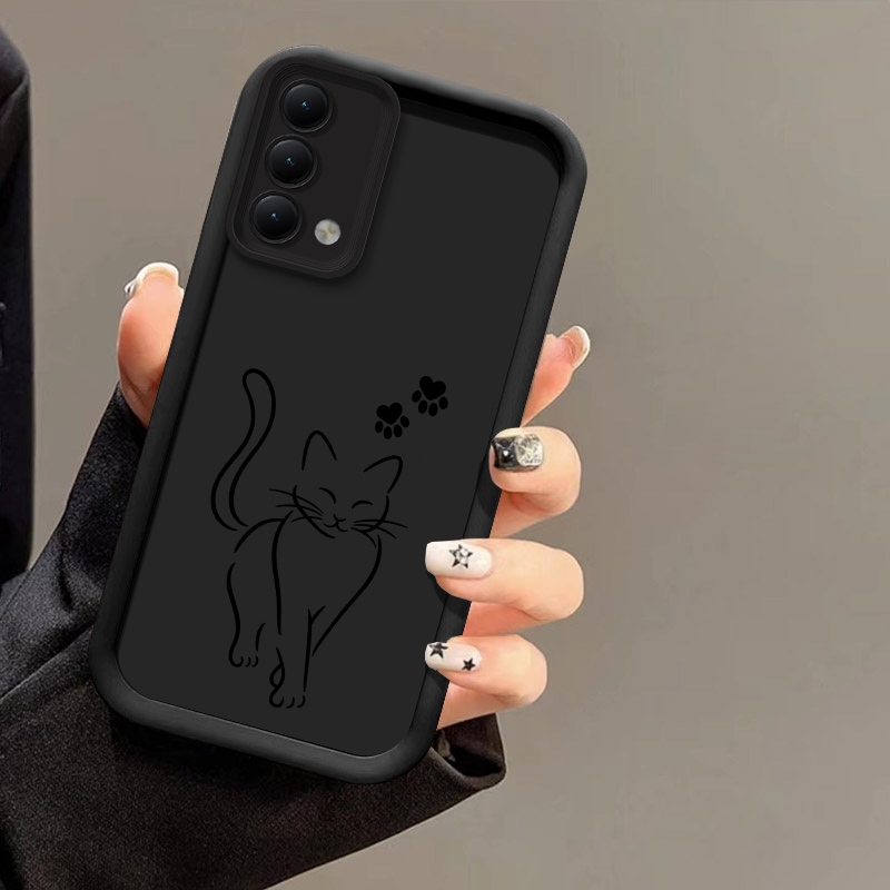 Cute Cat Line Black Phone Case - Oppo A78 recension och pris