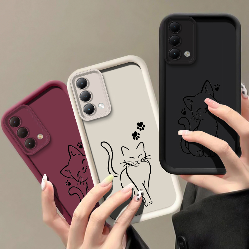 Cute Cat Line Black Phone Case - Oppo A78 recension och pris