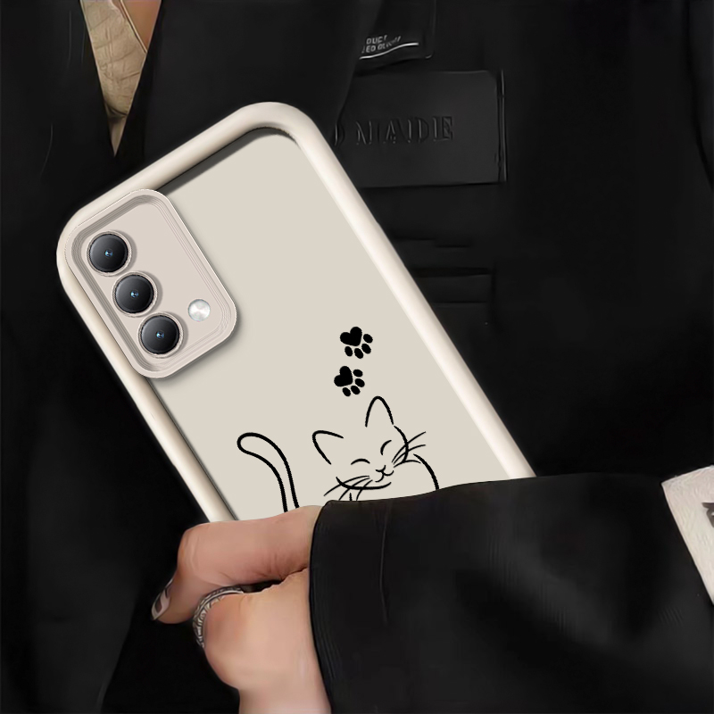Cute Cat Line Black Phone Case - Oppo A78 recension och pris