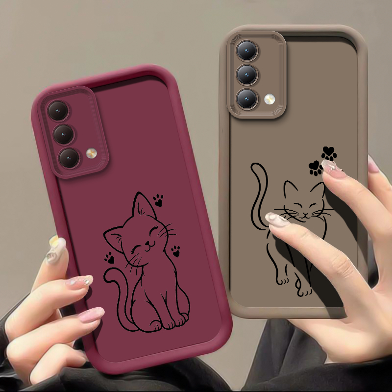 Cute Cat Line Black Phone Case - Oppo A78 recension och pris