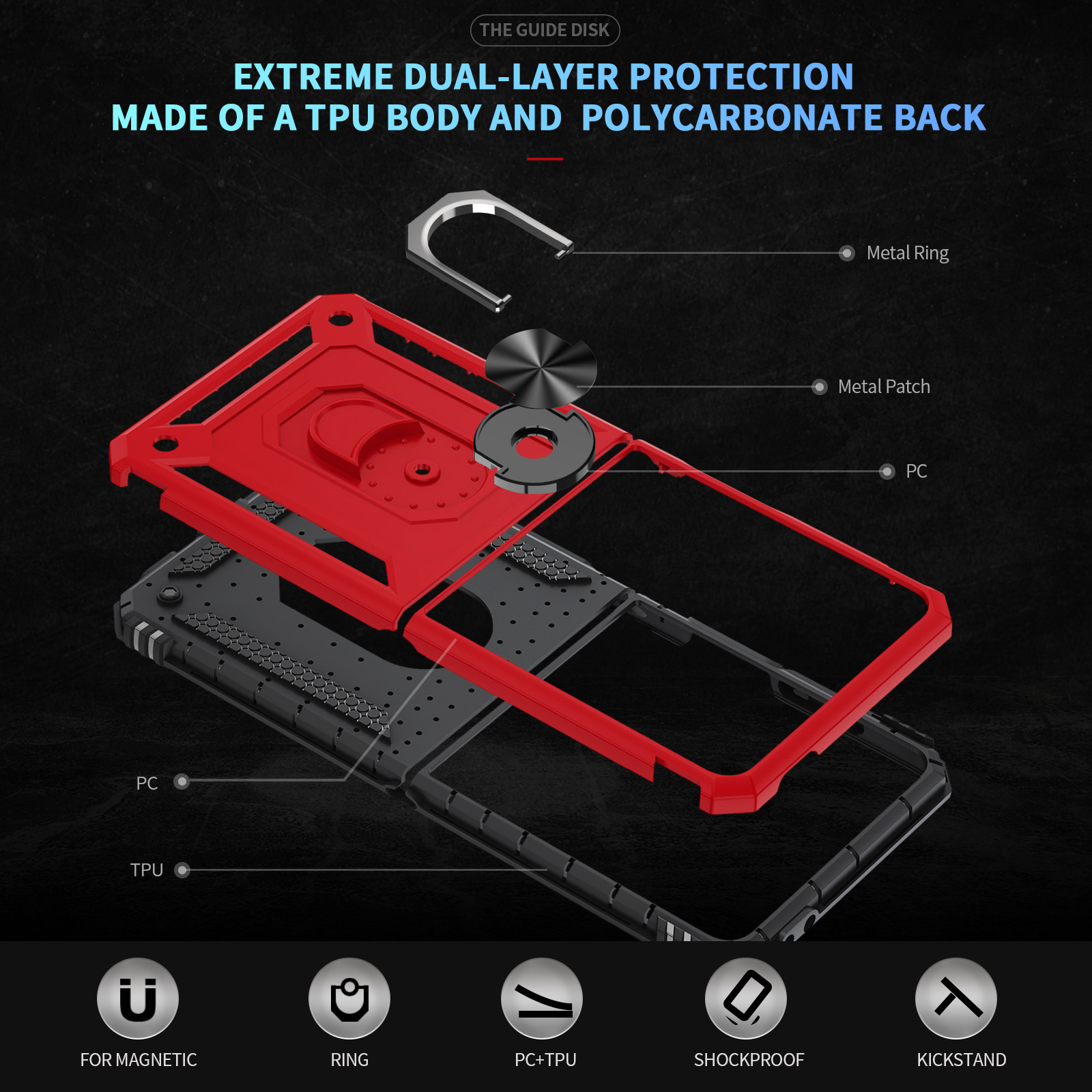 Military-grade Shockproof Phon - Phone Accessories Popsocket recension och pris