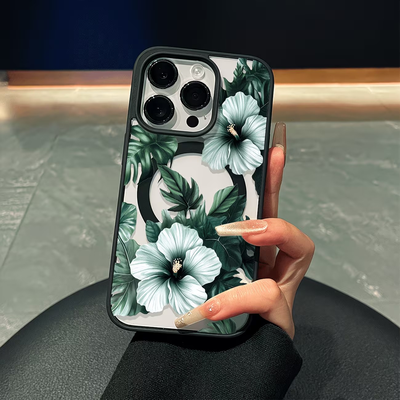 Green Floral Print Phone Case  - Phone Accessories Magnetic recension och pris