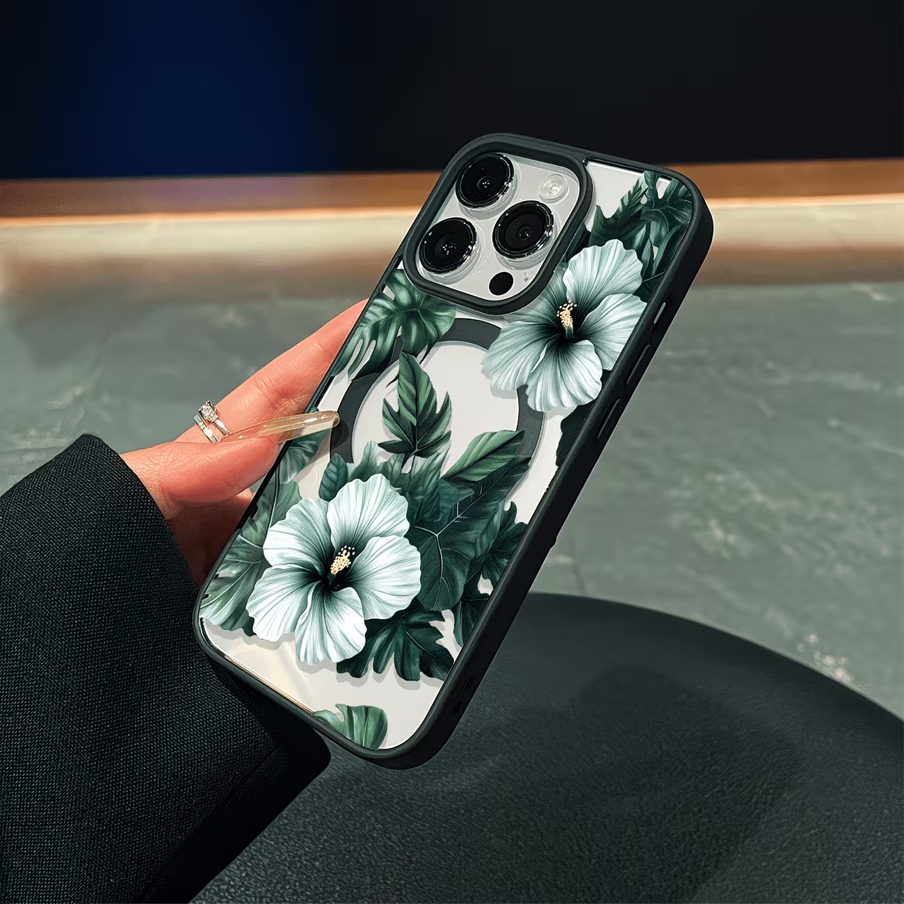 Green Floral Print Phone Case  - Phone Accessories Magnetic recension och pris