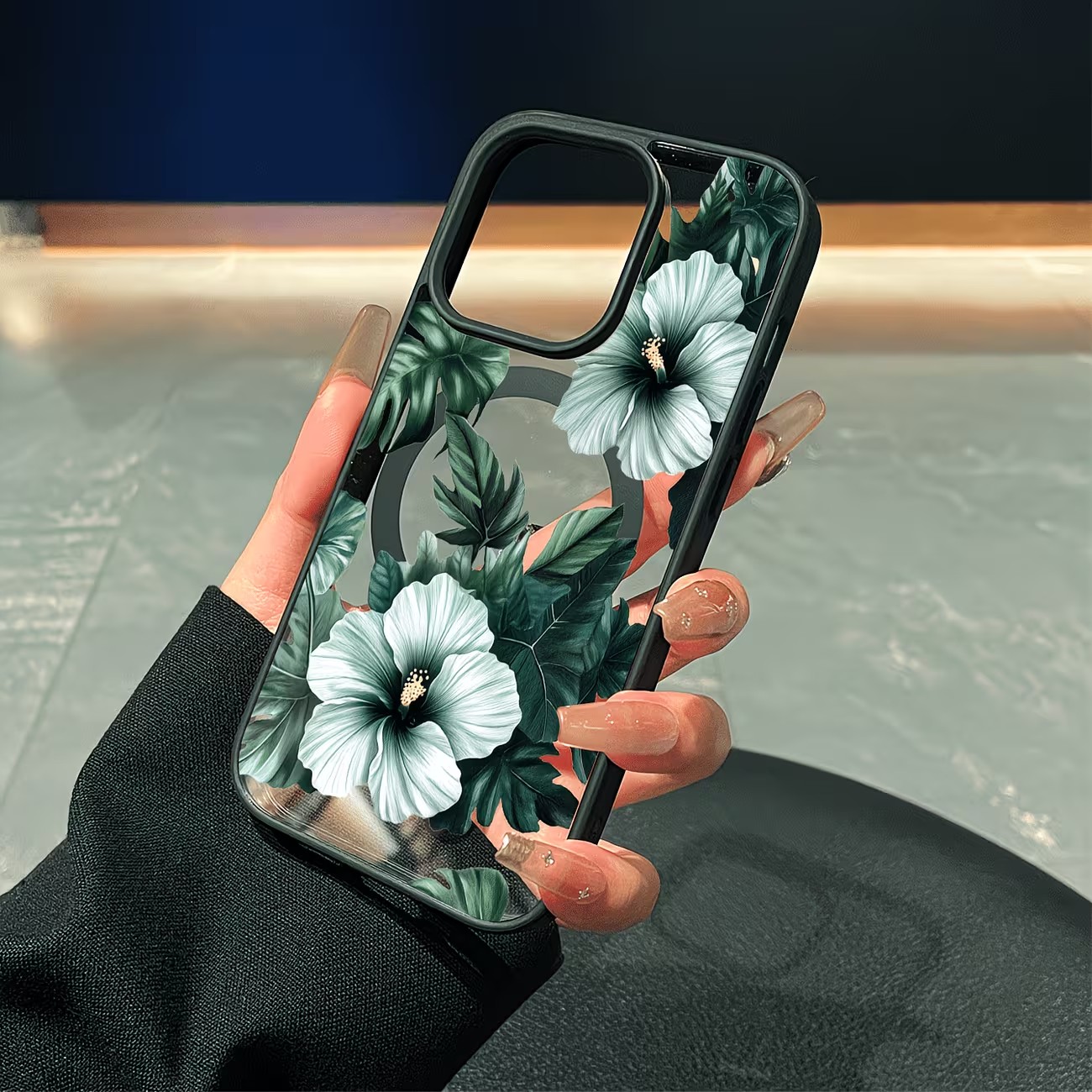 Green Floral Print Phone Case  - Phone Accessories Magnetic recension och pris